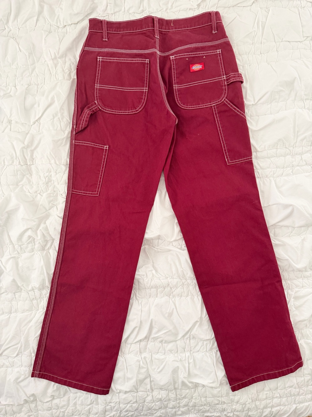 Dickies Women's Straight-Leg Painter Pants in Burgundy Red 27